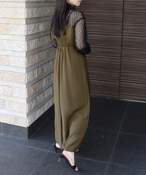 DONOBAN(ドノバン)の「【ANDRESD】cross beads shirt like dress 結婚式 パーティードレス オケージョンドレス お呼ばれ 二次会 成人式 同窓会(ドレス・レディース・カーキ/ブラック/チャコール・S/M/L)」の18枚目の写真