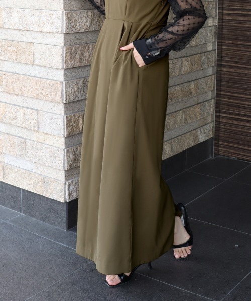 DONOBAN(ドノバン)の「【ANDRESD】cross beads shirt like dress 結婚式 パーティードレス オケージョンドレス お呼ばれ 二次会 成人式 同窓会(ドレス・レディース・カーキ/ブラック/チャコール・S/M/L)」の14枚目の写真