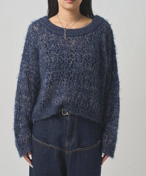 WHO'S WHO gallery（フーズフーギャラリー）の「【WEB限定】HiNTラメオフショルニット（ニット/セーター・レディース・グレー/ブラウン/ネイビー・FREE）」の11枚目の写真