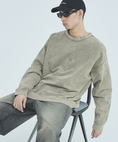 J.S.Homestead / パシフィック 裏毛 ダメージ スウェット（Tシャツ