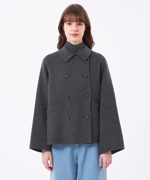 MACKINTOSH PHILOSOPHY（ﾏｯｷﾝﾄｯｼｭ ﾌｨﾛｿﾌｨｰ）の「【WEB&一部店舗限定】ウールリバーショートPコート（ピーコート・レディース・グレー系その他2/ダークネイビー・38）」の5枚目の写真