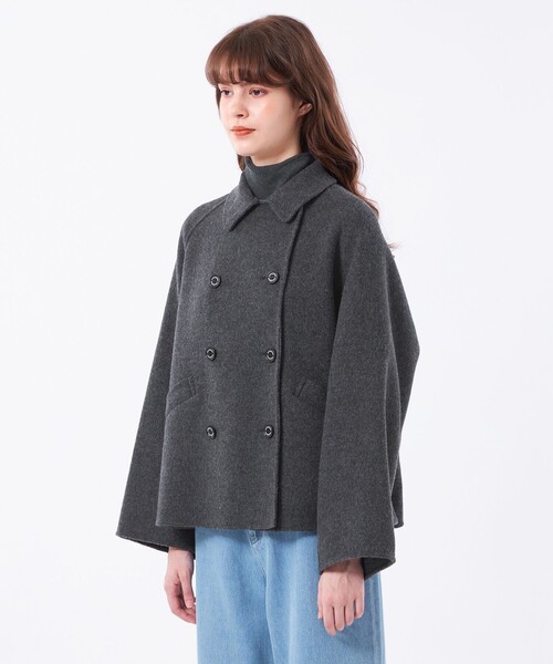 MACKINTOSH PHILOSOPHY（ﾏｯｷﾝﾄｯｼｭ ﾌｨﾛｿﾌｨｰ）の「【WEB&一部店舗限定】ウールリバーショートPコート（ピーコート・レディース・グレー系その他2/ダークネイビー・38）」の6枚目の写真