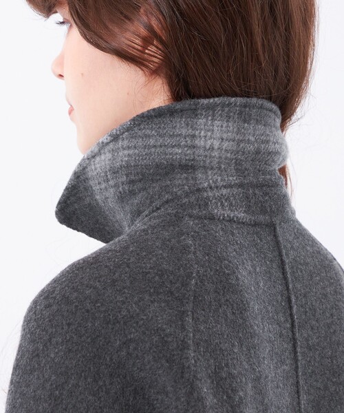MACKINTOSH PHILOSOPHY（ﾏｯｷﾝﾄｯｼｭ ﾌｨﾛｿﾌｨｰ）の「【WEB&一部店舗限定】ウールリバーショートPコート（ピーコート・レディース・グレー系その他2/ダークネイビー・38）」の8枚目の写真