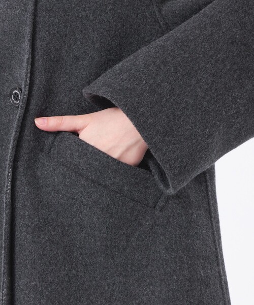 MACKINTOSH PHILOSOPHY（ﾏｯｷﾝﾄｯｼｭ ﾌｨﾛｿﾌｨｰ）の「【WEB&一部店舗限定】ウールリバーショートPコート（ピーコート・レディース・グレー系その他2/ダークネイビー・38）」の9枚目の写真
