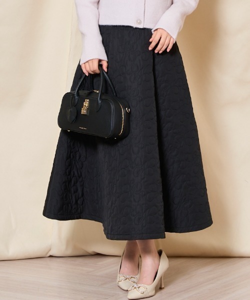 WILLSELECTION(ウィルセレクション)の「キルティングボリュームフレアスカート(スカート・レディース・ブラック/ピンク/オフホワイト・FREE)」の3枚目の写真