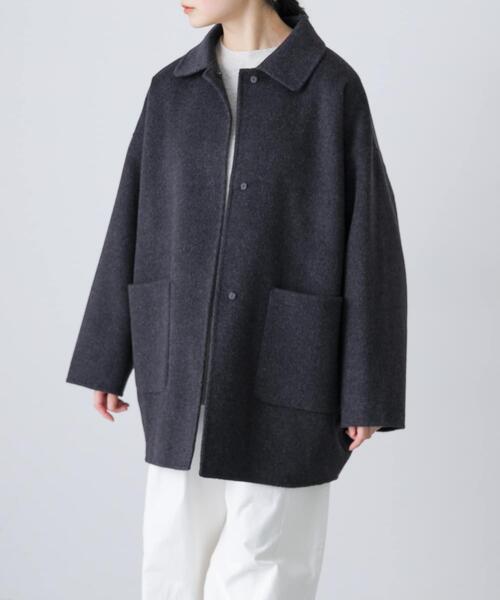 ウールステンカラーショートコート（その他アウター）｜かぐれ