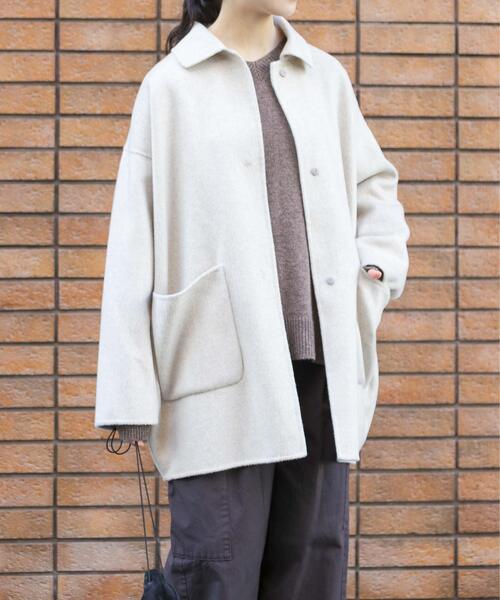 ウールステンカラーショートコート（その他アウター）｜かぐれ