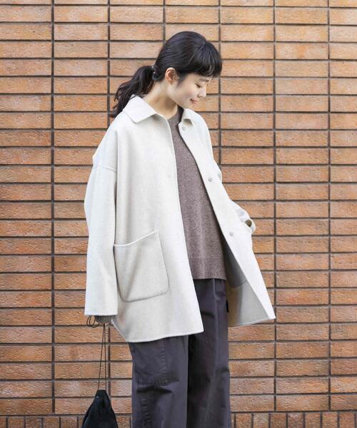 ウールステンカラーショートコート（その他アウター）｜かぐれ