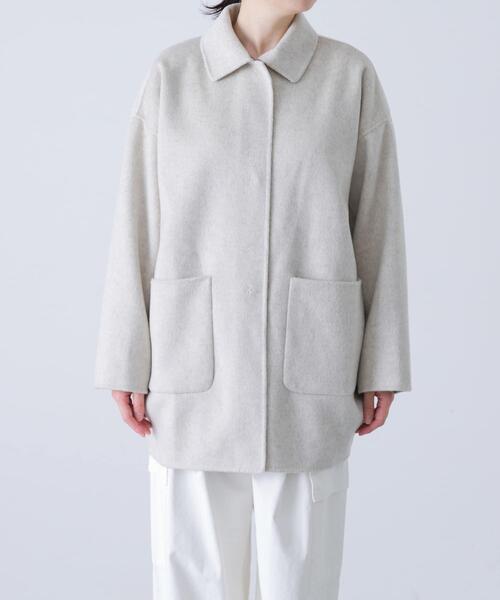 美品✨kagure かぐれ　24AW ウールステンカラーショートコート　ブラック かぐれ（カグレ）の「ウールステンカラーショートコート（ステン