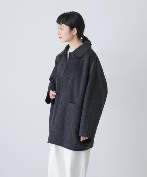 美品✨kagure かぐれ　24AW ウールステンカラーショートコート　ブラック ウールステンカラーショートコート（その他アウター）｜かぐれ