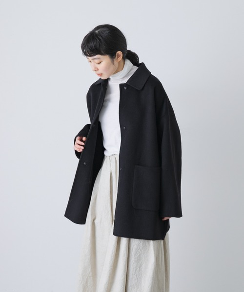 美品✨kagure かぐれ　24AW ウールステンカラーショートコート　ブラック かぐれ｜ウールステンカラーショートコート - かぐれ(カグレ