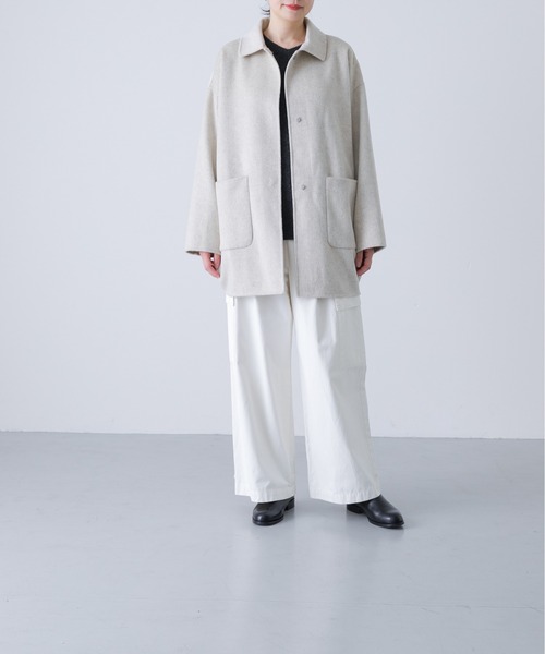 ウールステンカラーショートコート（その他アウター）｜かぐれ