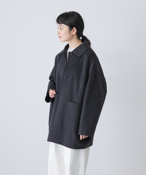 美品✨kagure かぐれ　24AW ウールステンカラーショートコート　ブラック 楽天市場】ウールステンカラーショートコート／かぐれ（kagure