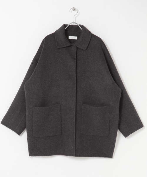 ウールステンカラーショートコート（その他アウター）｜かぐれ