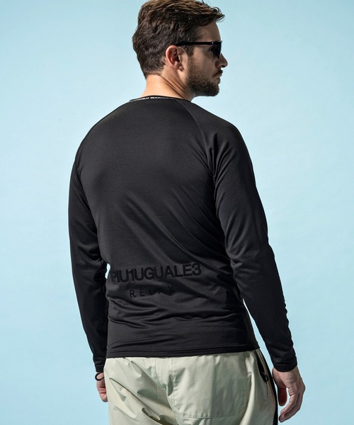 1PIU1UGUALE3 RELAX (ウノピゥウノウグァーレトレ リラックス)の「1PIU1UGUALE3 RELAX(ウノピゥウノウグァーレトレ リラックス)裏起毛 ブランドロゴ クルーネック ロングTシャツ(保温性/通気性)(Tシャツ/カットソー・メンズ・ホワイト/ブラック・S/M/L/XL/XXL)」の1枚目の写真
