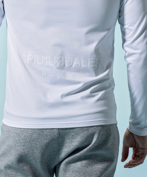 1PIU1UGUALE3 RELAX (ウノピゥウノウグァーレトレ リラックス)の「1PIU1UGUALE3 RELAX(ウノピゥウノウグァーレトレ リラックス)裏起毛 ブランドロゴ クルーネック ロングTシャツ(保温性/通気性)(Tシャツ/カットソー・メンズ・ホワイト/ブラック・S/M/L/XL/XXL)」の10枚目の写真