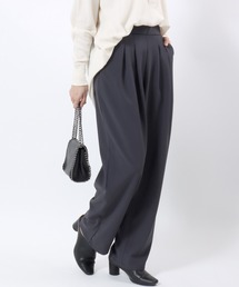 Salong hameu（サロン ハミュー）の「カットジョーゼットタックテーパードパンツ レディース/ワイドパンツ/イージーパンツ（スラックス）」