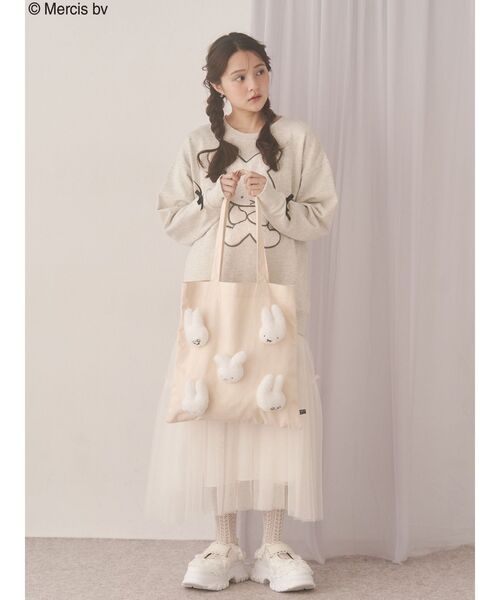 merry jenny(メリージェニー)の「もこもこナインチェfamily bag(トートバッグ・レディース・アイボリー/ブラック・FREE)」の6枚目の写真