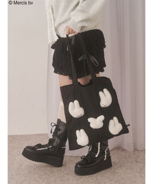 merry jenny(メリージェニー)の「もこもこナインチェfamily bag(トートバッグ・レディース・アイボリー/ブラック・FREE)」の13枚目の写真