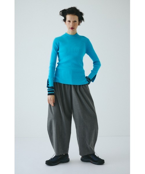 HeRIN.CYE（ヘリンドットサイ）の「Boder double cuff knit top　　ボーダーダブルカフニットトップ（ニット/セーター・レディース・ライトブルー/ブラック/杢グレー/マジェンタ・FREE）」の17枚目の写真