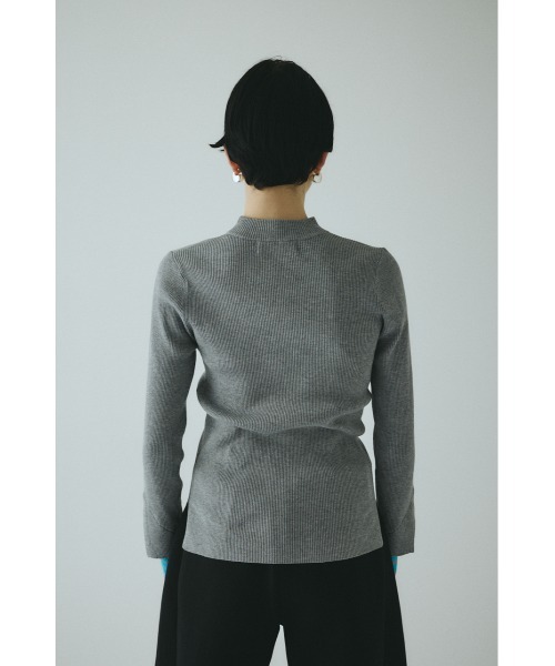 HeRIN.CYE（ヘリンドットサイ）の「Boder double cuff knit top　　ボーダーダブルカフニットトップ（ニット/セーター・レディース・ライトブルー/ブラック/杢グレー/マジェンタ・FREE）」の15枚目の写真