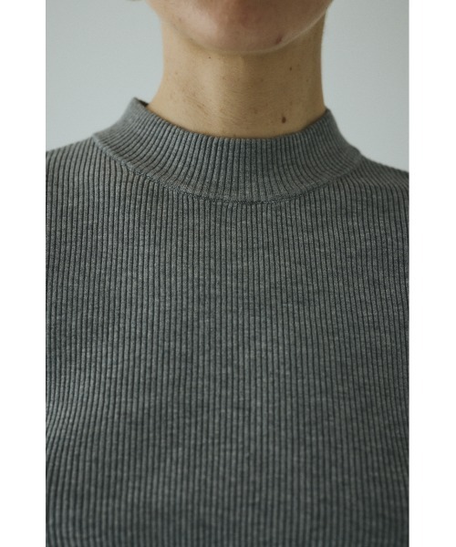 HeRIN.CYE（ヘリンドットサイ）の「Boder double cuff knit top　　ボーダーダブルカフニットトップ（ニット/セーター・レディース・ライトブルー/ブラック/杢グレー/マジェンタ・FREE）」の5枚目の写真