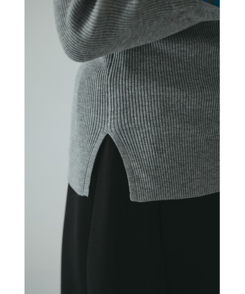 HeRIN.CYE（ヘリンドットサイ）の「Boder double cuff knit top　　ボーダーダブルカフニットトップ（ニット/セーター・レディース・ライトブルー/ブラック/杢グレー/マジェンタ・FREE）」の8枚目の写真