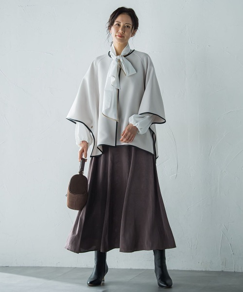 セール】フォルムボウタイブラウス≪洗濯機で洗える≫（シャツ