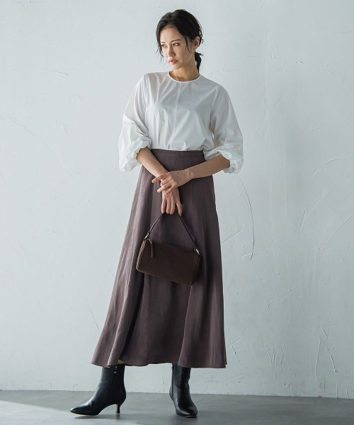 LAUTREAMONT(ロートレアモン)の「フォルムボウタイブラウス≪洗濯機で洗える≫(シャツ/ブラウス・レディース・ホワイト/グリーン/キャメル/ブラック・9号)」の18枚目の写真