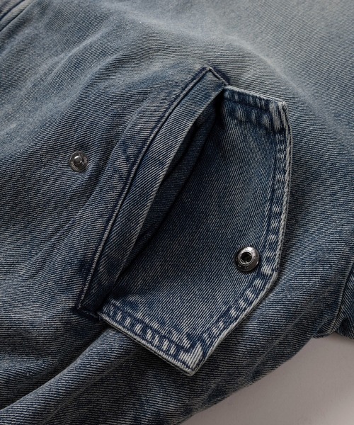 SlashDate（スラッシュデイト）の「【82】2WAY ヴィンテージライク デニム ファーフード ブルゾン（ブルゾン・メンズ・ブルー/ブラック・M/L）」の6枚目の写真