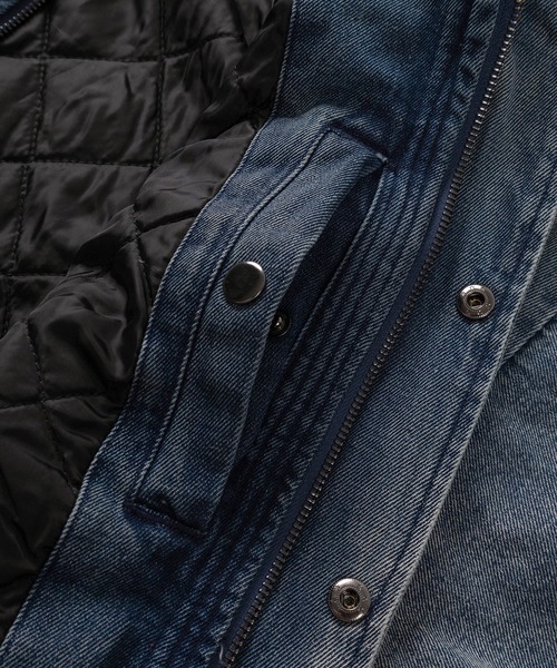 SlashDate（スラッシュデイト）の「【82】2WAY ヴィンテージライク デニム ファーフード ブルゾン（ブルゾン・メンズ・ブルー/ブラック・M/L）」の5枚目の写真