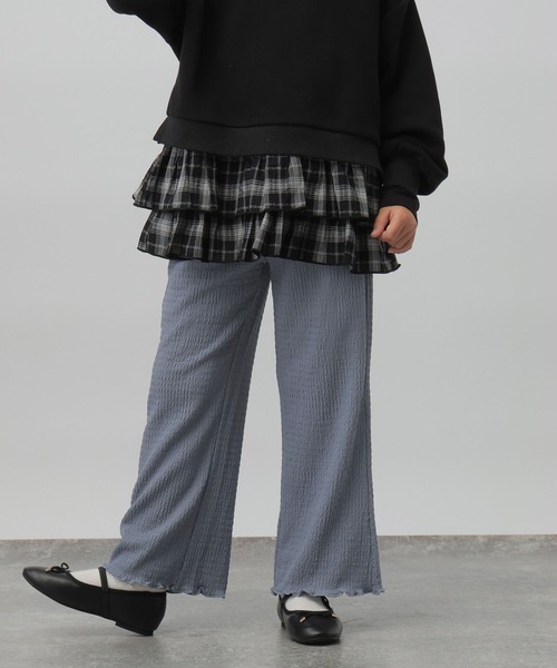 GLOBAL WORK（グローバルワーク）の「裾メローイージーパンツ/キッズ/599738（その他パンツ・キッズ・ライトブルー/ブラック/オフホワイト・150cm/130cm/160cm/140cm）」の3枚目の写真