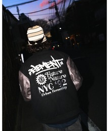 ELEMENT(�G�������g)��ELEMENT �����Y STADIUM JACKET �W���P�b�g �y2025�N�H�~���f���z @autumn/�G�������g�X�^�W�A���W�����p�[(�X�^�W����)(�u���]��)