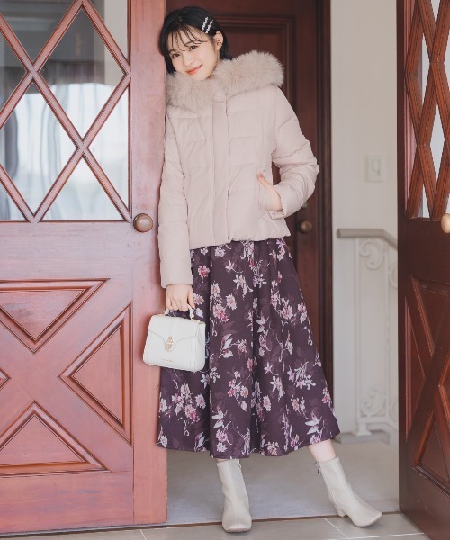 WILLSELECTION（ウィルセレクション）の「フラワープリントボリュームタックスカート（スカート・レディース・ホワイト系その他/レッド系その他/ブラウン系その他・FREE）」の3枚目の写真