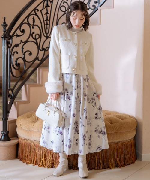 WILLSELECTION（ウィルセレクション）の「フラワープリントボリュームタックスカート（スカート・レディース・ホワイト系その他/レッド系その他/ブラウン系その他・FREE）」の6枚目の写真