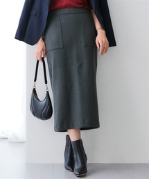 7days Life Styling | ウール調ふんわりジャージーベイカースカート(しわになりにくい・ウォッシャブル)(セットアップ対応)<大きいサイズ有>(スカート)