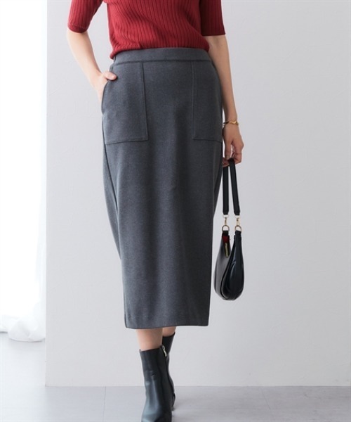 7days Life Styling(セブンデイズライフスタイリング)の「ウール調ふんわりジャージーベイカースカート (洗濯機OK)(スカート・レディース・チャコールグレー/ブラック・S/M/L/LL/3L/4L/5L/6L)」の7枚目の写真
