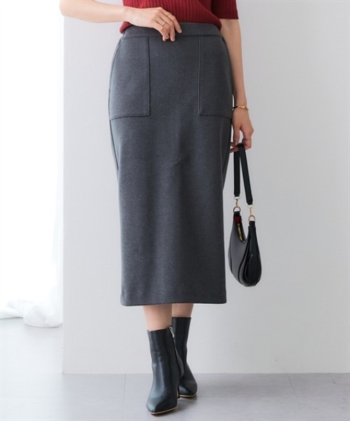 7days Life Styling(セブンデイズライフスタイリング)の「ウール調ふんわりジャージーベイカースカート (洗濯機OK)(スカート・レディース・チャコールグレー/ブラック・S/M/L/LL/3L/4L/5L/6L)」の10枚目の写真