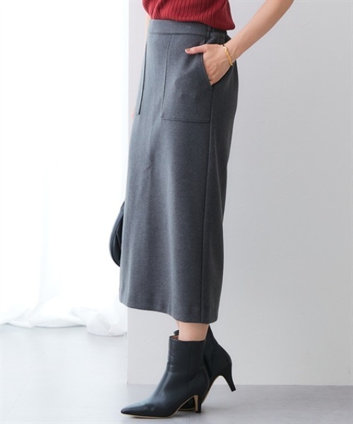 7days Life Styling(セブンデイズライフスタイリング)の「ウール調ふんわりジャージーベイカースカート (洗濯機OK)(スカート・レディース・チャコールグレー/ブラック・S/M/L/LL/3L/4L/5L/6L)」の11枚目の写真