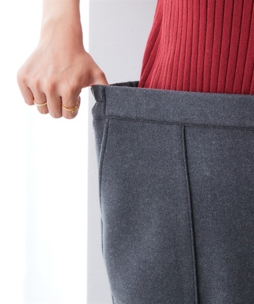 7days Life Styling(セブンデイズライフスタイリング)の「ウール調ふんわりジャージーベイカースカート (洗濯機OK)(スカート・レディース・チャコールグレー/ブラック・S/M/L/LL/3L/4L/5L/6L)」の14枚目の写真