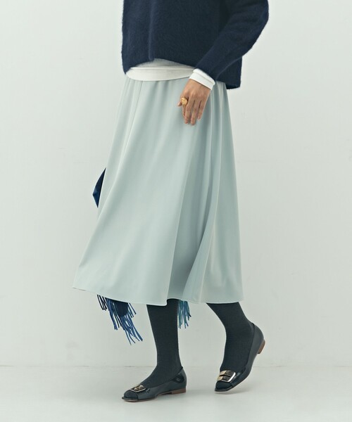 NOLLEY’S（ノーリーズ）の「ウォッシャブル2WAYストレッチフレアスカート（スカート・レディース・キナリ/サックスブルー/ネイビー・36/38/34）」の5枚目の写真