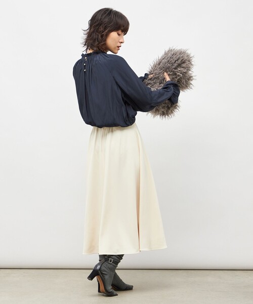 NOLLEY’S（ノーリーズ）の「ウォッシャブル2WAYストレッチフレアスカート（スカート・レディース・キナリ/サックスブルー/ネイビー・36/38/34）」の8枚目の写真