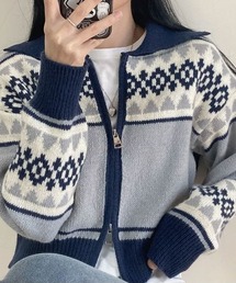 ニット/セーター ジップ ブルゾン」に該当するトップスファッション