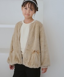 ROPE' PICNIC（ロペピクニック）の「【KIDS/キッズ】ベロアリボンボアペプラムカーディガン（カーディガン/ボレロ）」