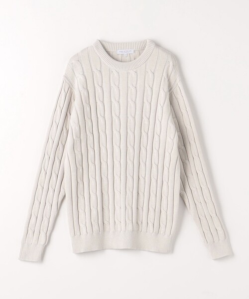 セール】コットン カシミヤ ケーブル ニット‐ハンドウォッシャブル‐＜A