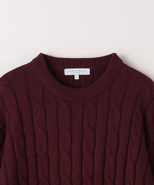 セール】コットン カシミヤ ケーブル ニット‐ハンドウォッシャブル‐＜A
