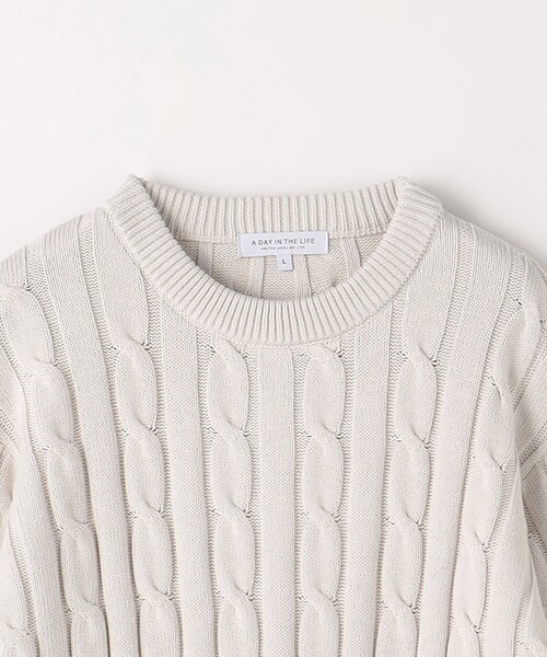 セール】コットン カシミヤ ケーブル ニット‐ハンドウォッシャブル‐＜A