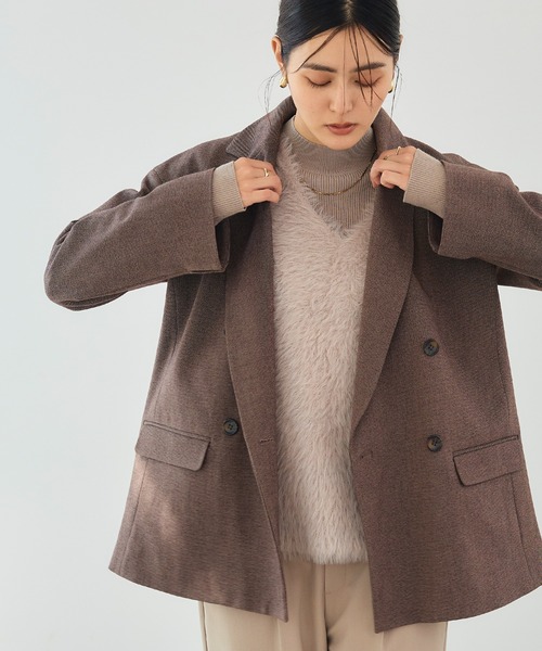 CROSS FUNCTION（クロスファンクション）の「《洗える》アクティかる  ウールライクジャケットコート【CROSS FUNCTION/クロスファンクション】（テーラードジャケット・レディース・グレー/モカ・LL/L/M）」の22枚目の写真