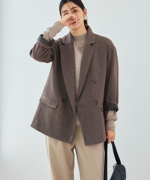 CROSS FUNCTION（クロスファンクション）の「《洗える》アクティかる  ウールライクジャケットコート【CROSS FUNCTION/クロスファンクション】（テーラードジャケット・レディース・グレー/モカ・LL/L/M）」の21枚目の写真