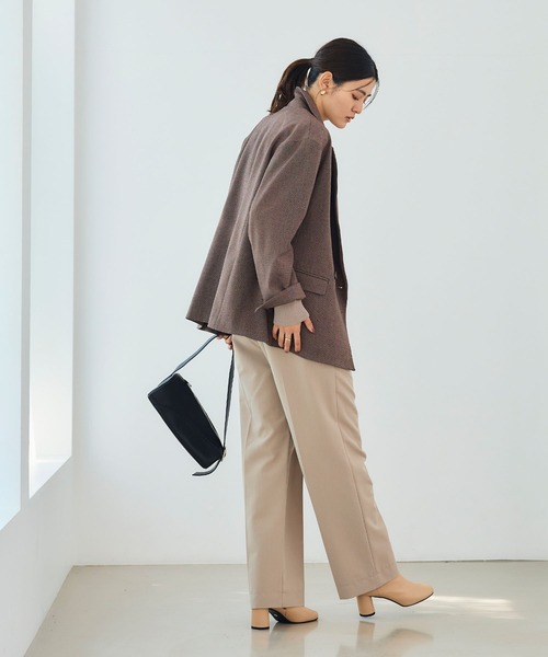 CROSS FUNCTION（クロスファンクション）の「《洗える》アクティかる  ウールライクジャケットコート【CROSS FUNCTION/クロスファンクション】（テーラードジャケット・レディース・グレー/モカ・LL/L/M）」の7枚目の写真